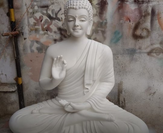 Marble Buddha — statuary hand-sculpted by Aadi Arts, Lucknow