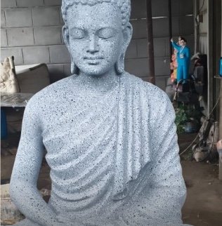 Stone Buddha — statuary hand-sculpted by Aadi Arts, Lucknow